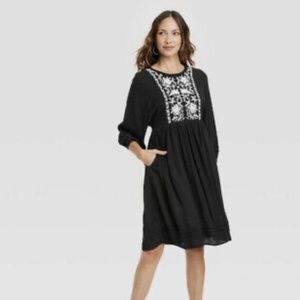 Embroidered bohemian dress